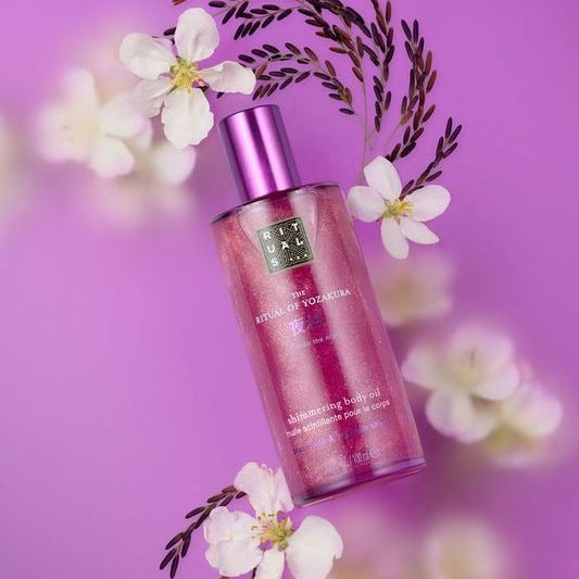 The Ritual of Yozakura Shimmering Body Oil – Rose, Gold & Silver Glow